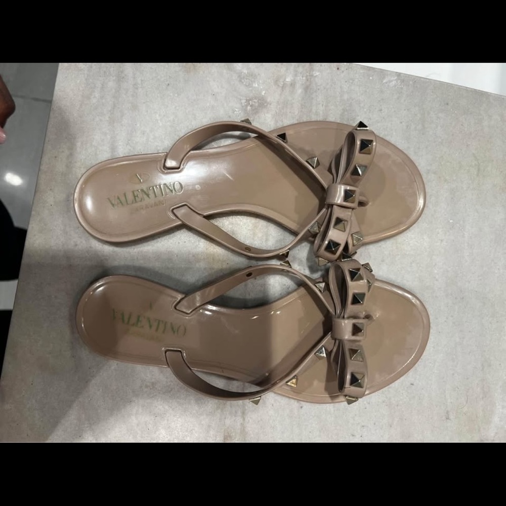 Valentino Women's Beige Studded Sandals